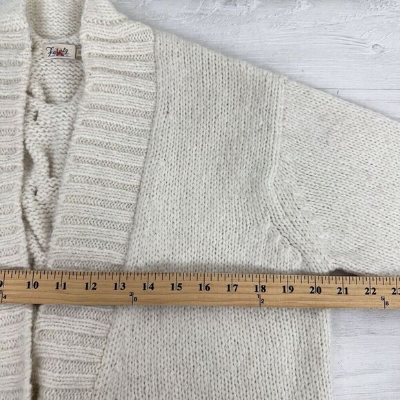 Faherty Stella Long Line Cardigan Women XS Wool Alpaca Cable Knit Ivory Cream - Picture 12 of 16